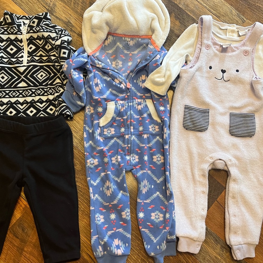 12-18 months baby girl fleece lot